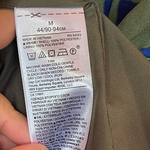 Banana Republic Floral French Shirtdress Lined with Pockets Olive Green Medium - Picture 12 of 12